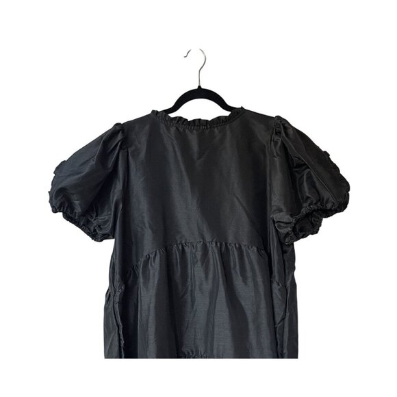 Kika Vargas X Target Black Tiered Ruffle Midi Dress 1X Puff Sleeve Fairy Grunge - Picture 7 of 13